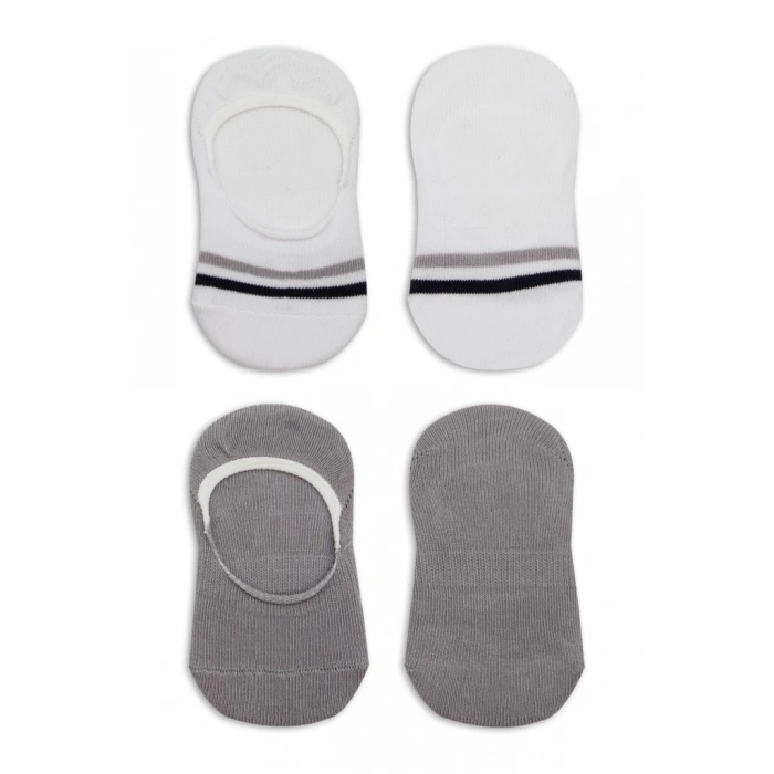 Eğitici Oyuncak Bistyle 2Li Penye Babet Silikon Çemberli Çorap 30102 Gri Beyaz