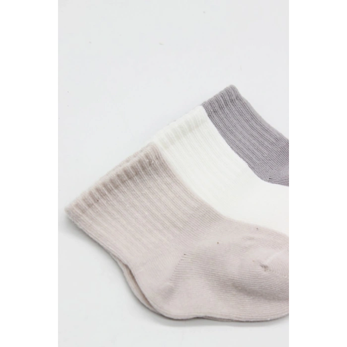 Elephant Boy 3lü Penye Soket Çorap 10135 Gri