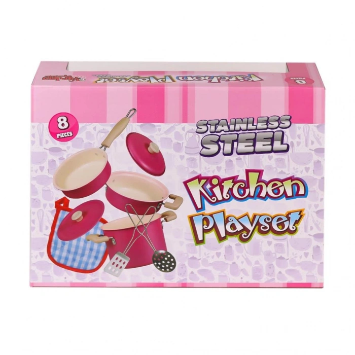 Emaye Tencere Seti 8 Parça Çocuklar İçin Sağlıklı Mutfak Seti