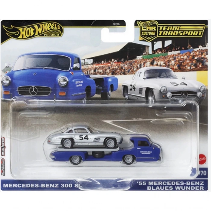 Çocuk Hot Wheels Team Transport Mercedes Benz 300 SL 55 Blaues Wund HRV48