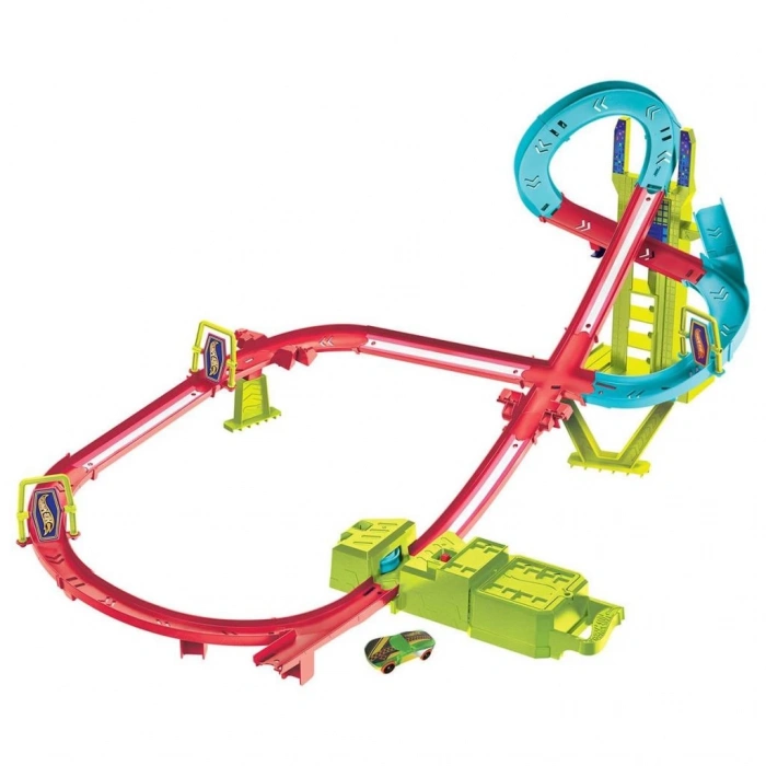 Çocuk HPC07 Hot Wheels Neon Yarışlar Çoklu Yarış Heyecanı Pist Seti