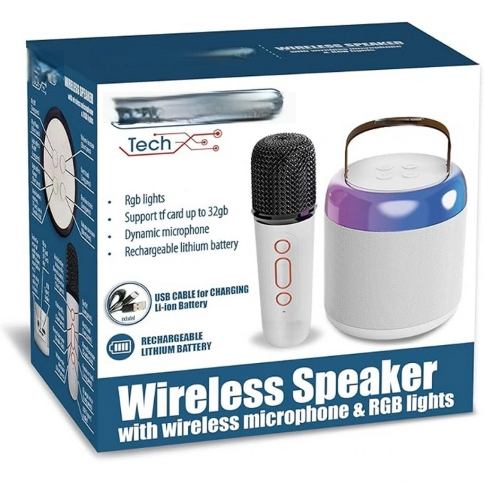 Kablosuz Mikrofonlu ve Işıklı Hoparlör