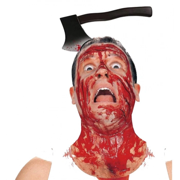 Çocuk Kafaya Saplanmış Halloween Kanlı Balta Şaka Tacı