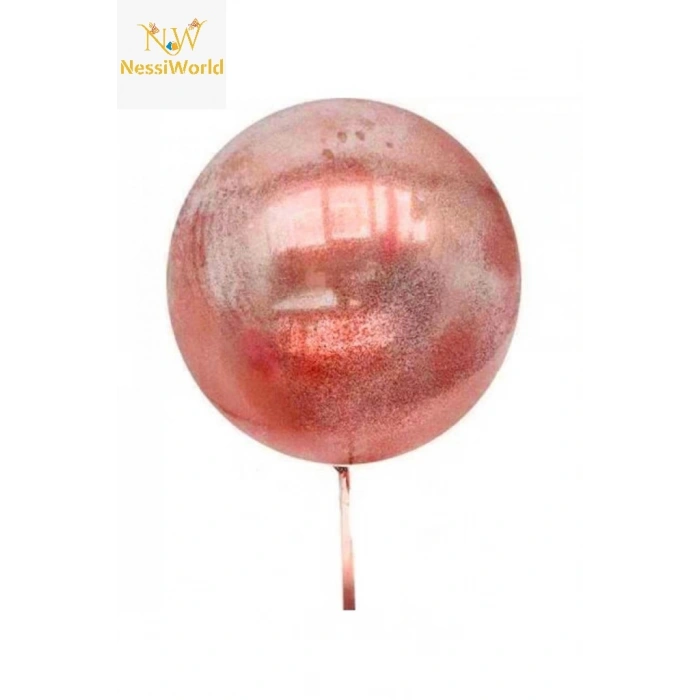 Kırmızı Simli Yuvarlak Şeffaf Balon 24 İnç