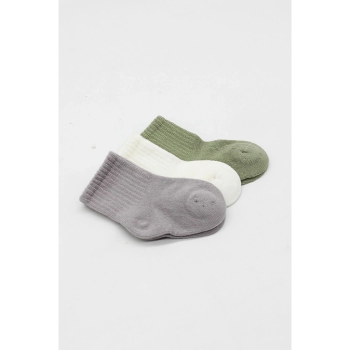 Koala Boy 3lü Penye Soket Çorap 10133 Gri