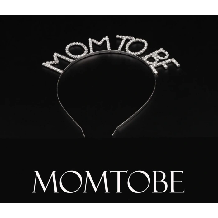 Çocuk Kristal Taşlı Gümüş Renk Mom to Be Tacı Anne Tacı