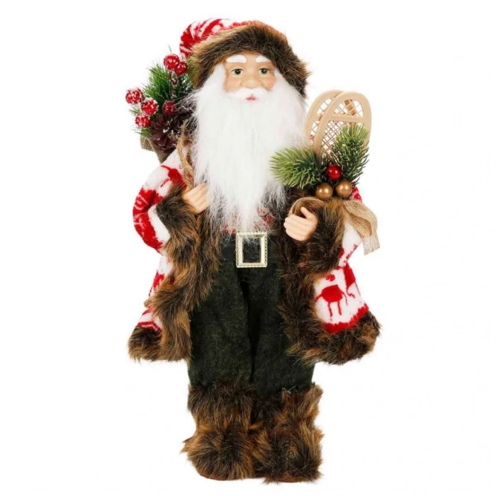 Kürklü Noel Baba Dekoratif Biblo 41 cm
