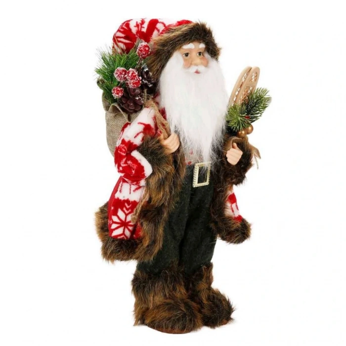 Kürklü Noel Baba Dekoratif Biblo 41 cm