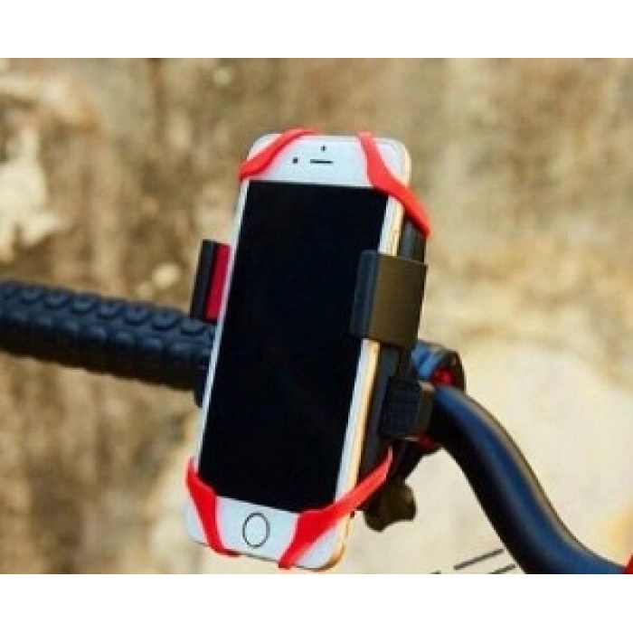 Lastik Destekli Standlı Bisiklet Telefon Tutucu