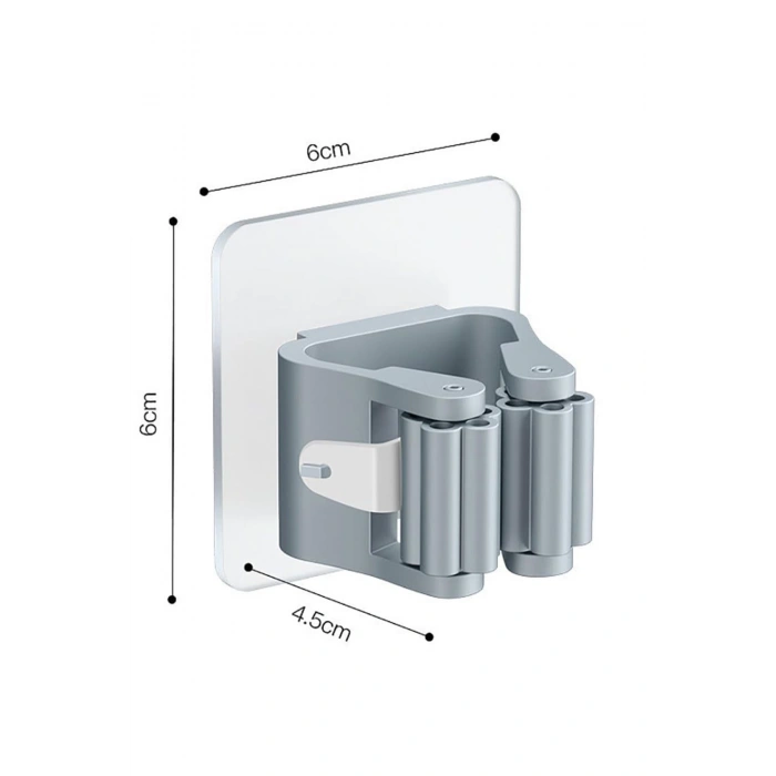 Mop Sapı Tutucu 4adet Yapışkanlı Fırça Tutucu Paspas Ve Mop Tutacağı Mutfak Askılığı Tuvalet Fırçası