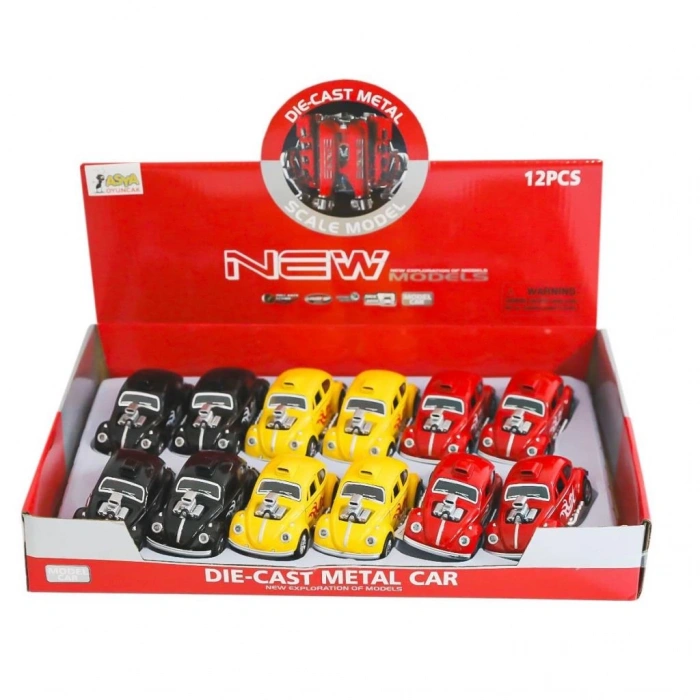 Çocuk 02062-FY6757-12D Çek Bırak Metal Araba -Asya Oyuncak