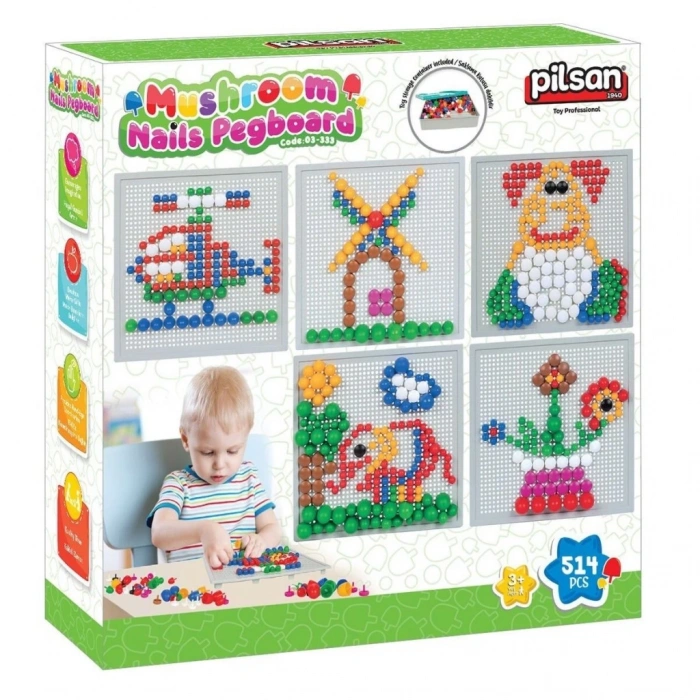 Eğitici Çocuk 03 333 EĞİTİCİ MANTAR VE DÜĞMELER 514 PARÇA