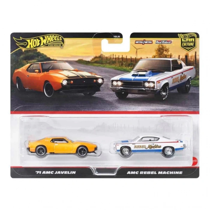 Eğitici Oyuncak 1:64 Hot Wheels Premium Car Culture 2li 71 Amc Javelin Ve Amc Rebel Machine