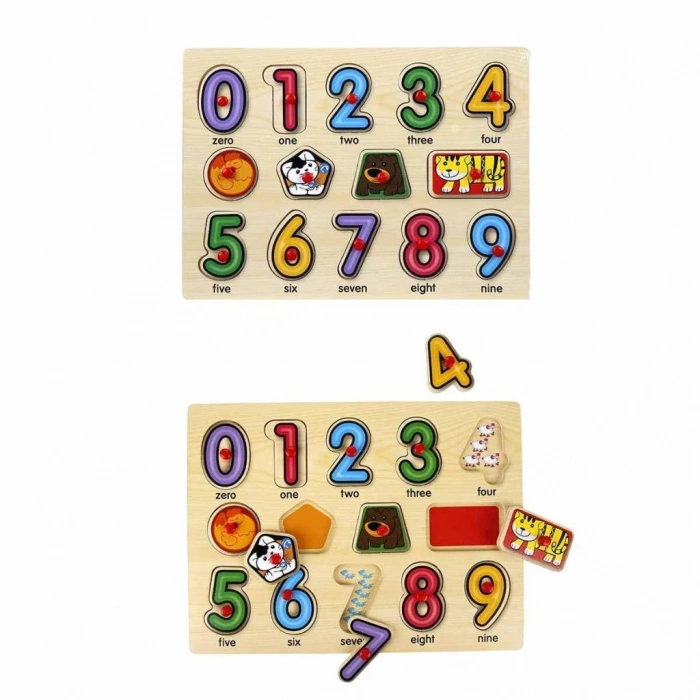 Çocuk Eğitici Oyuncak 130444 Ahşap Raptiyeli Puzzle Saat