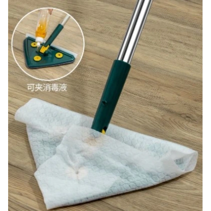 Eğitici Oyuncak 2 Bezli Üçgen Çek Çekli Mop Islak Mendil Uyumlu 150 cm