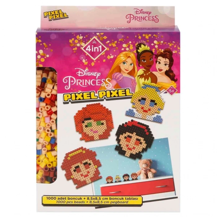 Çocuk 4in1 Disney Princess Pixel Pixel Boncuk Aktivite ve Oyuncak Seti