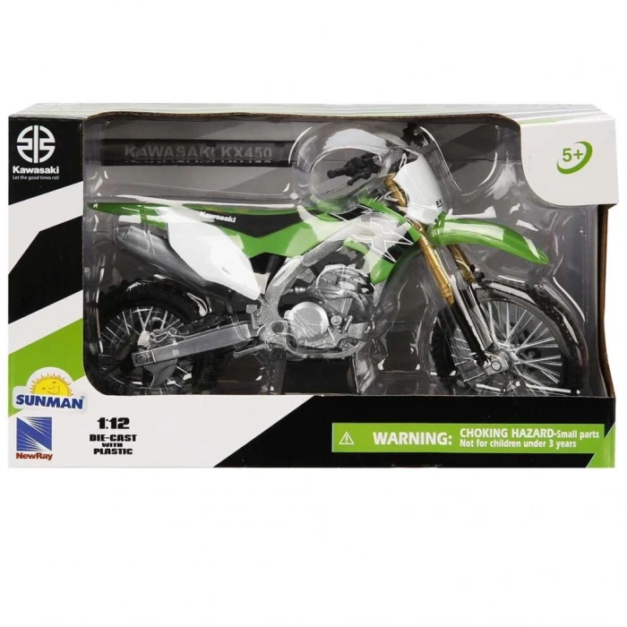 Çocuk Eğitici Oyuncak 57483 SUN- Kawasakı  KX450 Yeşil 1:12