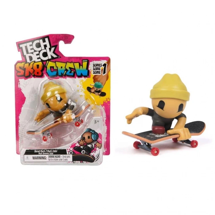Tech Deck SK8 Crew Tekli Paket, Çocuklar İçin Eğlenceli Kaykay Figürü