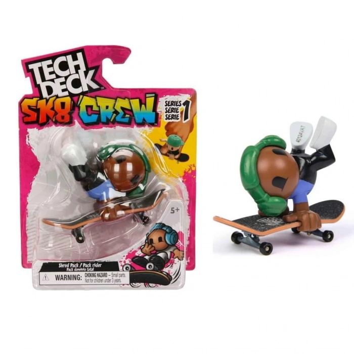 Tech Deck SK8 Crew Tekli Paket, Çocuklar İçin Eğlenceli Kaykay Figürü