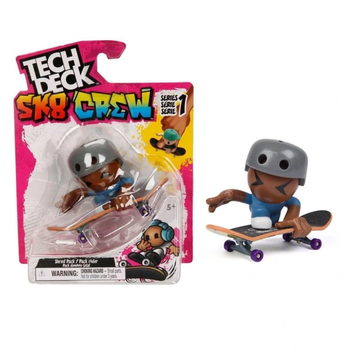 Tech Deck SK8 Crew Tekli Paket, Çocuklar İçin Eğlenceli Kaykay Figürü