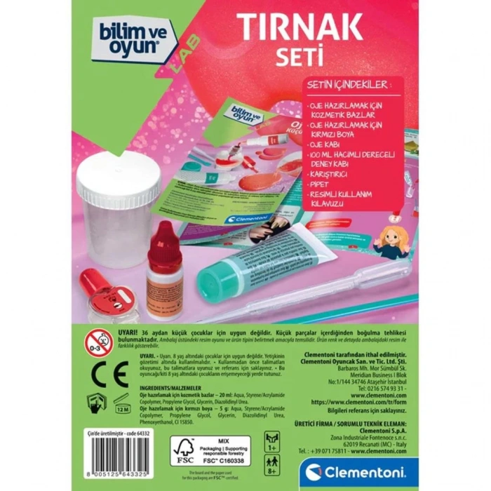 Çocuk 64332 Bilim ve Oyun - Tırnak Seti +7 yaş