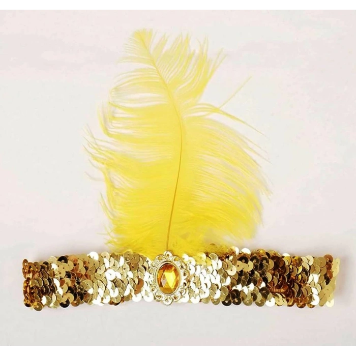 70’ler 80’ler 90’lar Temalı Altın Çarliston Saç Bandı Retro Parti Stili