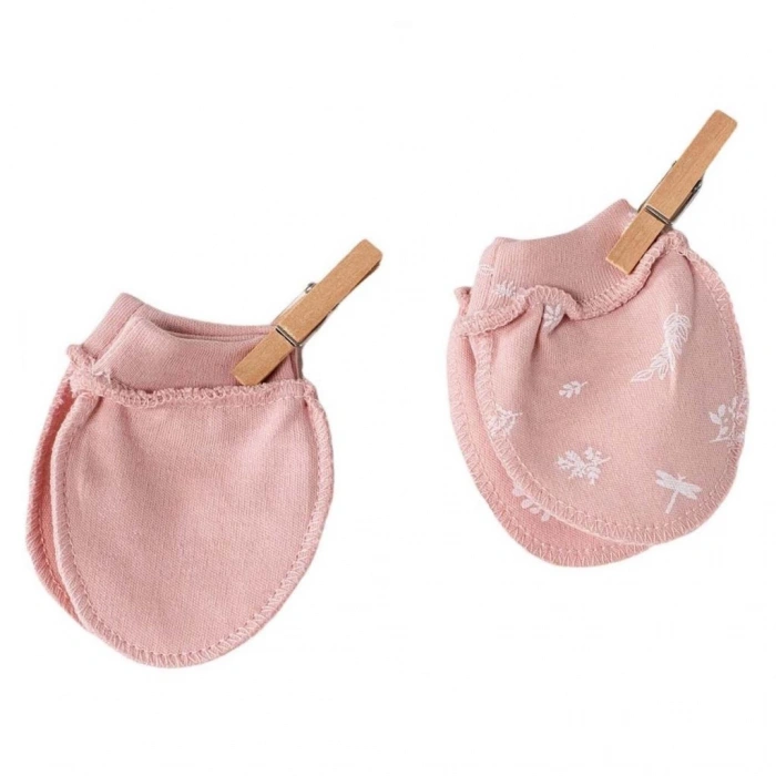 Çocuk AC23070 Floral 100% Organic Cotton Prematüre Eldiven Pink