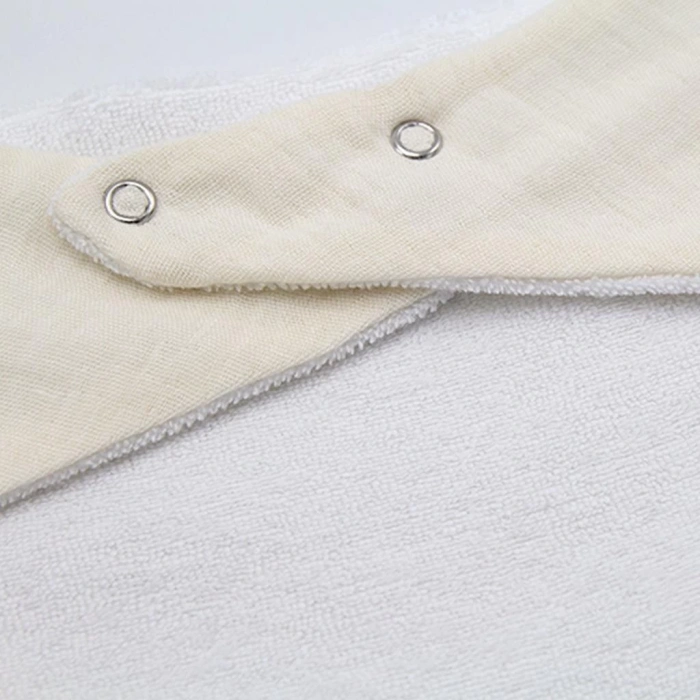 Çocuk Ahşap Diş Kaşıyıcılı Bürümcük Müslin Önlük 736 Ekru