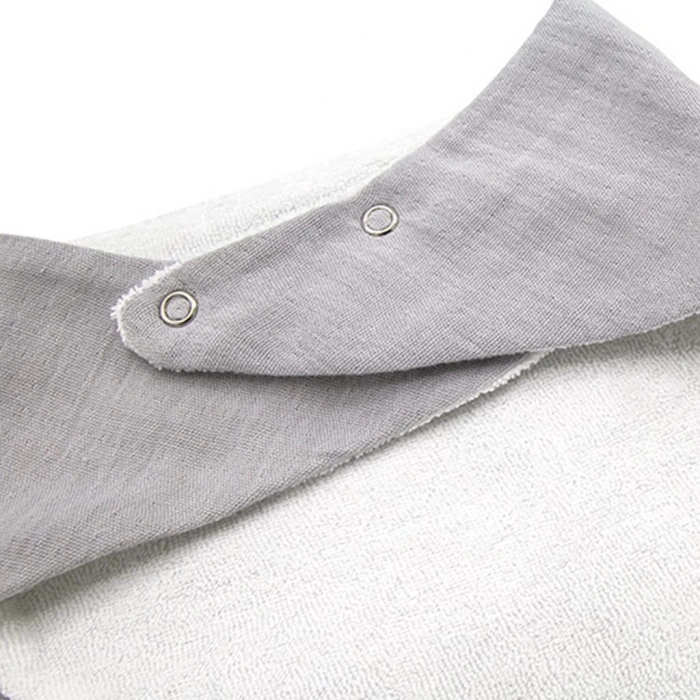 Çocuk Ahşap Diş Kaşıyıcılı Bürümcük Müslin Önlük 736 Gri