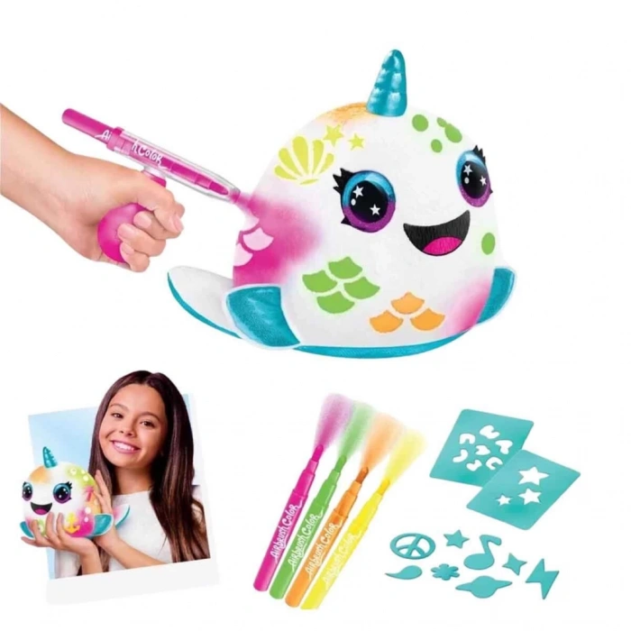 Çocuk Gelişim Airbrush Peluş Neon Boyama Seti Yaratıcı Sanat Aktivitesi
