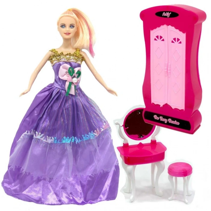 Çocuk Anlily Makyaj Masalı Dolaplı Bebek