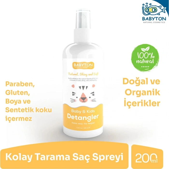 Çocuk Babyton Bebek ve Çocuklar İçin Kolay Tarama Saç Spreyi 200 ml