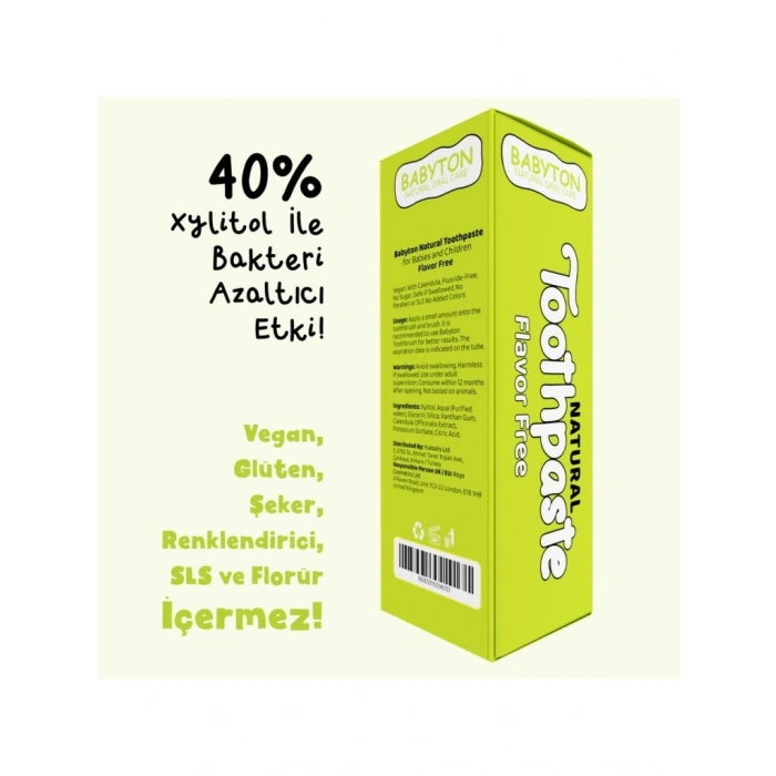 Çocuk Babyton Organik Doğal Natural Diş Macunu 50 Gr