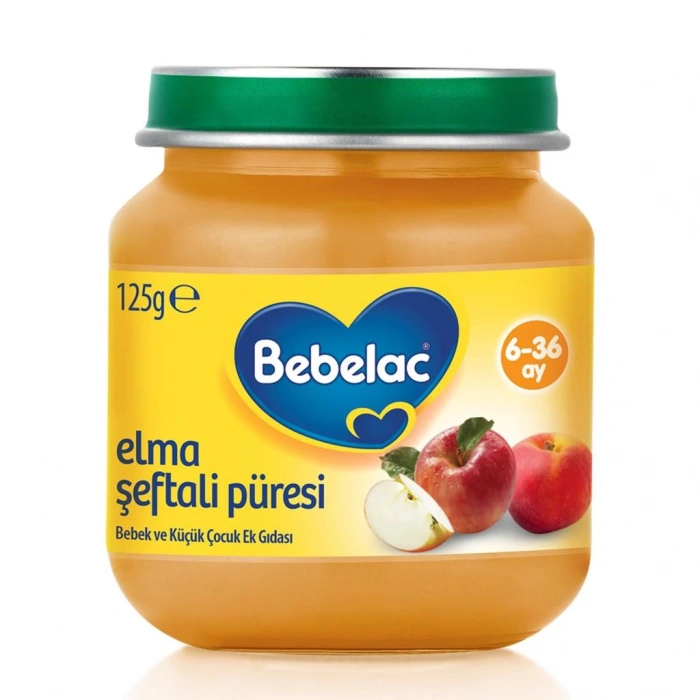Çocuk Bebelac Elma Şeftali Püresi Kavanoz Maması 125 Gr