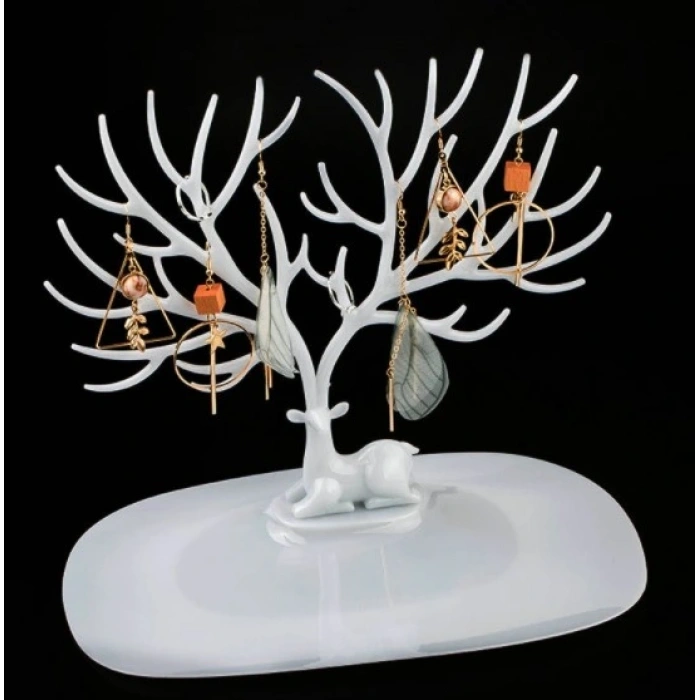 Eğitici Oyuncak Beyaz Geyik Tasarımlı Takı Mücevher Standı