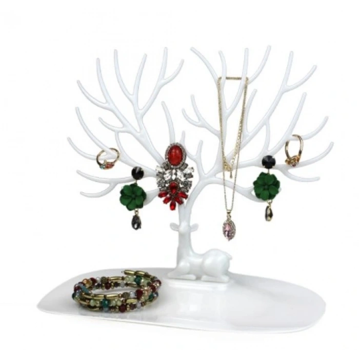 Eğitici Oyuncak Beyaz Geyik Tasarımlı Takı Mücevher Standı