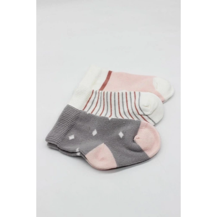 3lü Penye Kız Soket Çorap Gri Günlük Kullanım İçin Yumuşak Ve Şık Seçenek