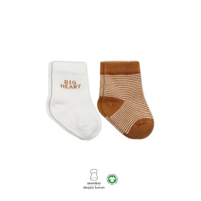 Big Heart Penye Soket Çorap 2’li Hardal, Günlük Kullanım İçin Yumuşak