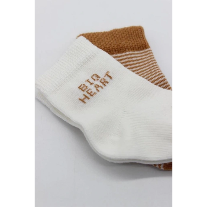 Big Heart Penye Soket Çorap 2’li Hardal, Günlük Kullanım İçin Yumuşak