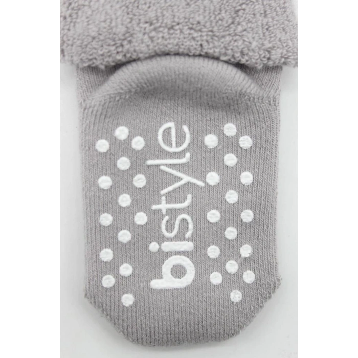 Çemberli Kaymaz Havlu Soket Çorap 2’li İndigo Gri, Sıcak ve Yumuşak