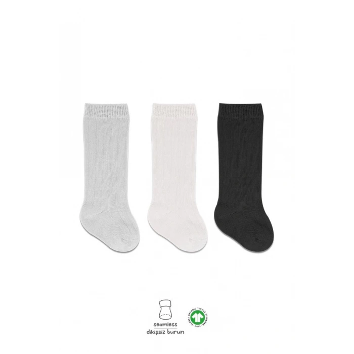 Okul ve Günlük Kullanım için Uygun Konforlu Dizaltı Çorap Seti – Nötr Renkler