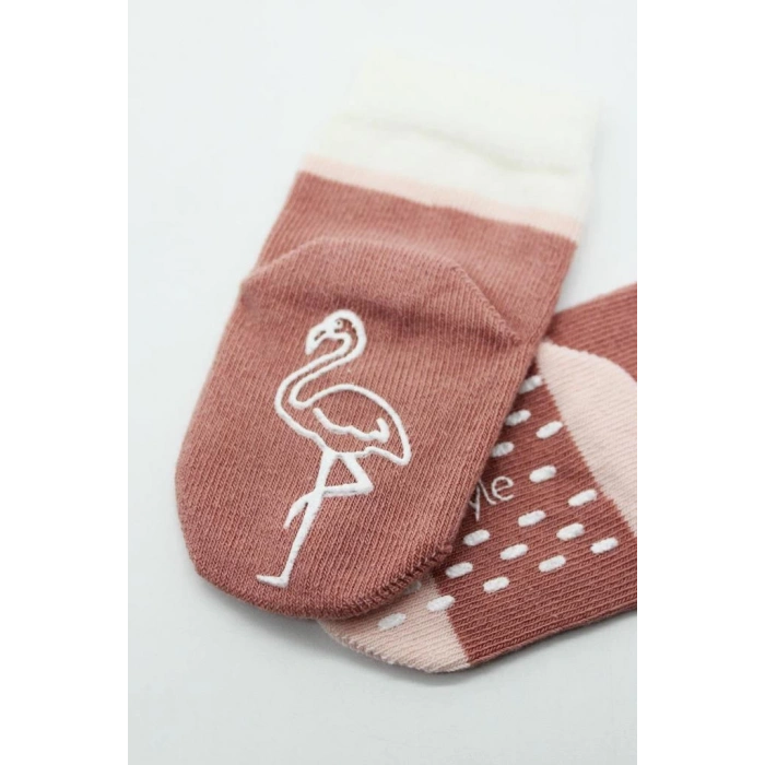Çocuk Bistyle Hayvan Figür Kaymaz Kız Soket Çorap 2Li BS10120 Pudra