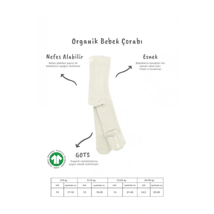 Eğitici Oyuncak Bistyle Kaymaz Basic Külotlu Çorap 50501 Ekru