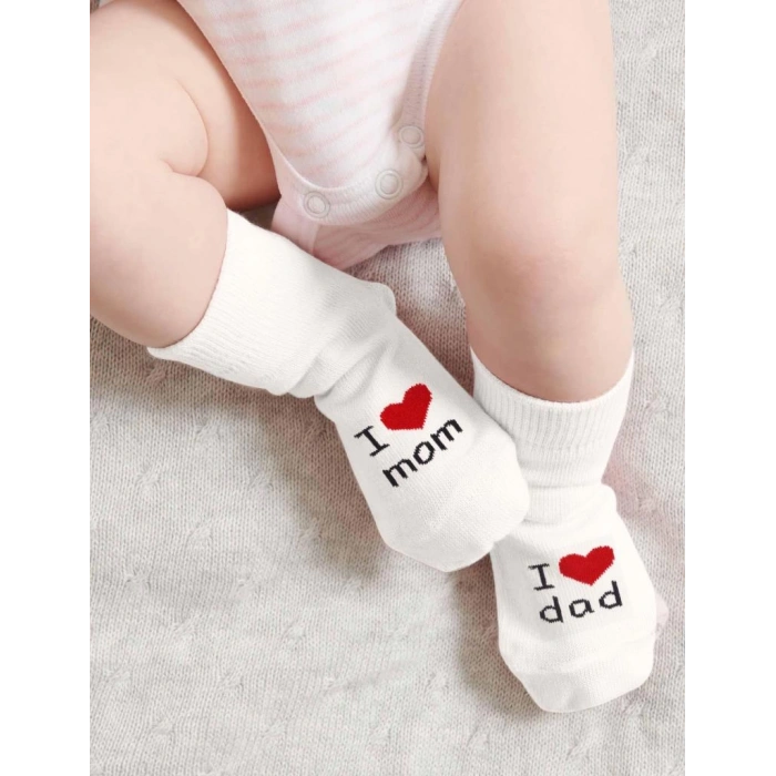 Mom Dad 3lü Penye Soket Çorap Ekru Aile İçin Uyumlu Ve Şık Seçenek