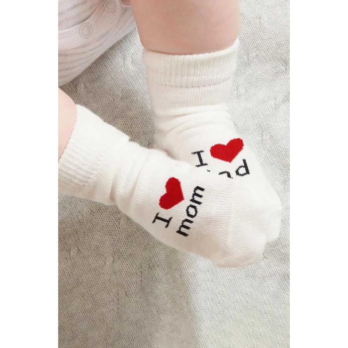 Mom Dad 3lü Penye Soket Çorap Ekru Aile İçin Uyumlu Ve Şık Seçenek