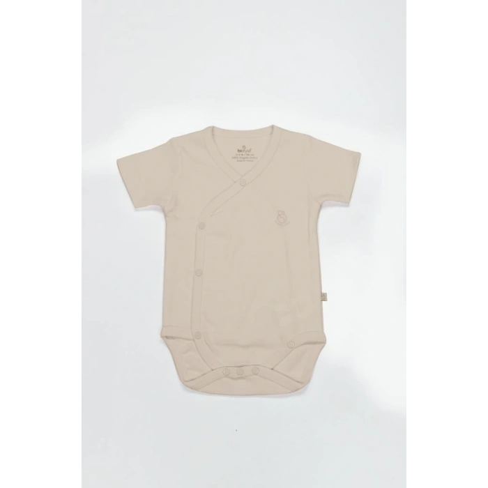Eğitici Çocuk Bistyle Organik Natural Basic Style Kruvaze Yarım Kol Body BS17101 Bej