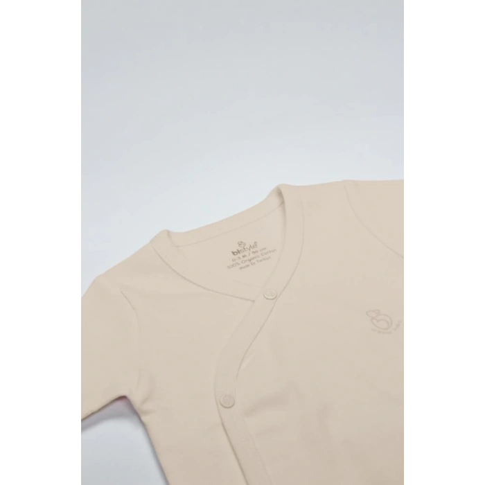 Eğitici Çocuk Bistyle Organik Natural Basic Style Kruvaze Yarım Kol Body BS17101 Bej