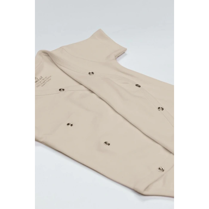 Eğitici Çocuk Bistyle Organik Natural Basic Style Kruvaze Yarım Kol Body BS17101 Bej
