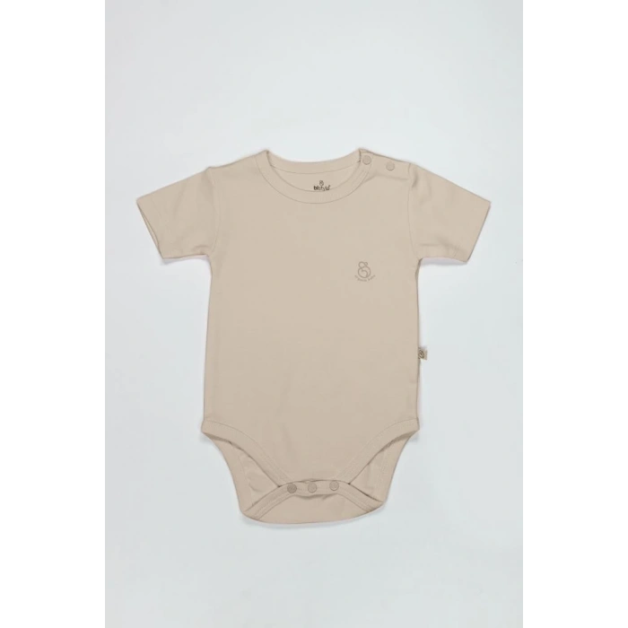 Eğitici Çocuk Bistyle Organik Natural Basic Style Yarım Kol Body BS17103 Bej