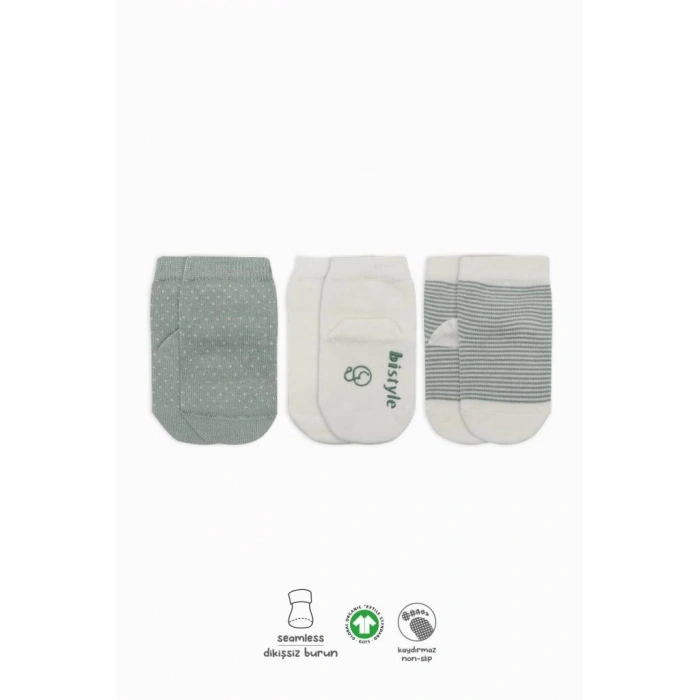 Puanlı Kaymaz Penye Soket Çorap 3’lü Nil Renk, Şık ve Rahat Tasarım